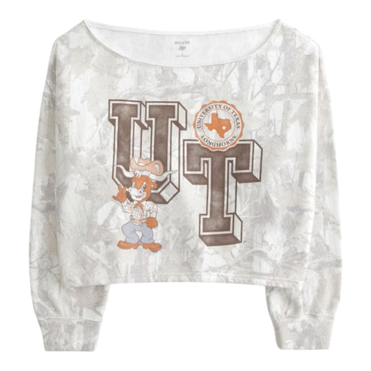 Hollister University of Texas at Austin Longhorns Off The Shoulder Graphic Sweatshirt